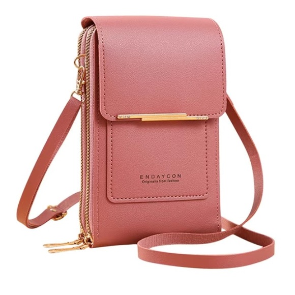 Endaycon Handbags - Dark Pink Crossbody Phone Case Purse Handbag